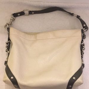 Pebbled ivory authentic Coach hobo bag.